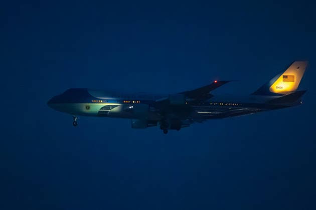 BEIJING, CHINA - MAY 13: Air Force One, carrying U.S. President Donald Trump, lands at Beijing Capital International Airport on May 13, 2026 in Beijing, China. U.S. President Donald Trump arrived in Beijing on Wednesday evening for a state visit to China.  Copyright: xVCGx 111641345317