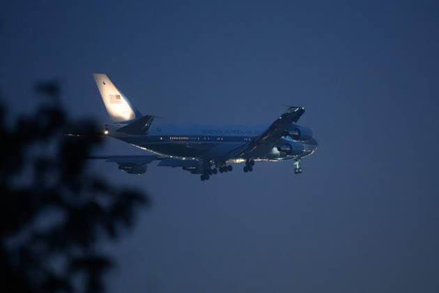 BEIJING, CHINA - MAY 13: Air Force One, carrying U.S. President Donald Trump, lands at Beijing Capital International Airport on May 13, 2026 in Beijing, China. U.S. President Donald Trump arrived in Beijing on Wednesday evening for a state visit to China.  Copyright: xVCGx 111641341306