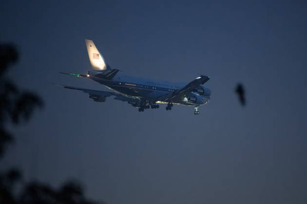 BEIJING, CHINA - MAY 13: Air Force One, carrying U.S. President Donald Trump, lands at Beijing Capital International Airport on May 13, 2026 in Beijing, China. U.S. President Donald Trump arrived in Beijing on Wednesday evening for a state visit to China.  Copyright: xVCGx 111641341308