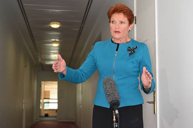 PAULINE HANSON PRESSER, One Nation leader Pauline Hanson speaks to the media during a doorstop interview at Parliament House in Canberra, Thursday, May 14, 2026. ( NO ARCHIVING CANBERRA AUSTRALIAN CAPITAL TERRITORY AUSTRALIA  Copyright: xLUKASxCOCHx 20260514198063684361