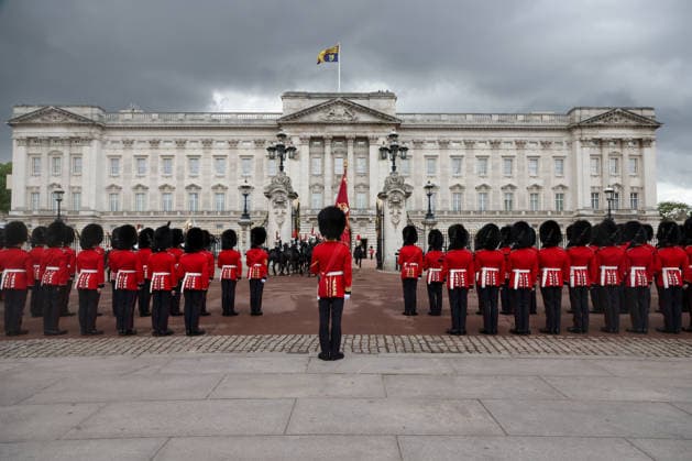 May 13, 2026, London, United Kingdom: Members of the Grenadier Guards seen at Buckingham Palace during the State Opening of Parliament and The King s Speech in the House of Lords at the Palace of Westminster. The Kings Speech marks the formal start of the parliamentary year and sets out the government s agenda for the 2026-27 session. London United Kingdom - ZUMAs197 20260513_aaa_s197_356 Copyright: xDinendraxHariax