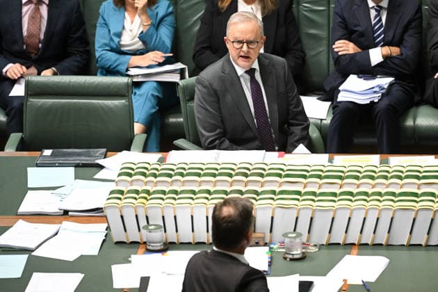 QUESTION TIME, Australian Prime Minister Anthony Albanese reacts during Question Time in the House of Representatives at Parliament House in Canberra, Thursday, May 14, 2026. ( NO ARCHIVING CANBERRA AUSTRALIAN CAPITAL TERRITORY AUSTRALIA  Copyright: xLUKASxCOCHx 20260514122563812358