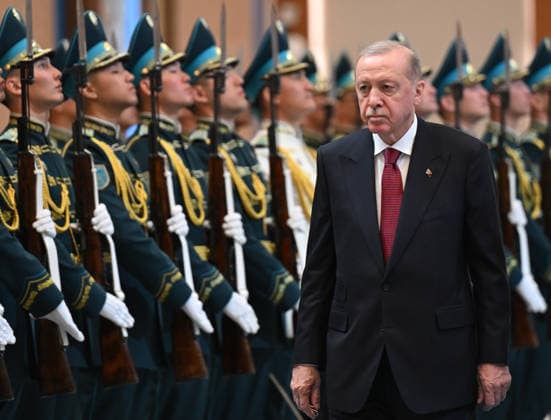 Turkish President Recep Tayyip Erdogan in Kazakhstan ASTANA, KAZAKHSTAN - MAY 14: Turkish President Recep Tayyip Erdogan is welcomed by Kazakh President Kassym-Jomart Tokayev with an official ceremony at the Independence Palace in Astana, Kazakhstan on May 14, 2026. Mehmet Ali Ozcan Anadolu Astana Kazakhstan. Editorial use only. Please get in touch for any other usage.  Copyright: x2026xAnadoluxMehmetxAlixOzcanx