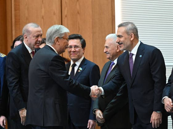 Turkish President Recep Tayyip Erdogan in Kazakhstan ASTANA, KAZAKHSTAN - MAY 14: Turkish President Recep Tayyip Erdogan is welcomed by Kazakh President Kassym-Jomart Tokayev with an official ceremony at the Independence Palace in Astana, Kazakhstan on May 14, 2026. Mehmet Ali Ozcan Anadolu Astana Kazakhstan. Editorial use only. Please get in touch for any other usage.  Copyright: x2026xAnadoluxMehmetxAlixOzcanx