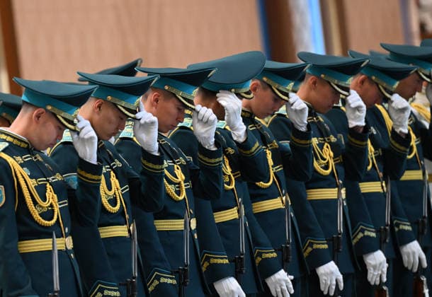 Turkish President Recep Tayyip Erdogan in Kazakhstan ASTANA, KAZAKHSTAN - MAY 14: Turkish President Recep Tayyip Erdogan is welcomed by Kazakh President Kassym-Jomart Tokayev with an official ceremony at the Independence Palace in Astana, Kazakhstan on May 14, 2026. Mehmet Ali Ozcan Anadolu Astana Kazakhstan. Editorial use only. Please get in touch for any other usage.  Copyright: x2026xAnadoluxMehmetxAlixOzcanx