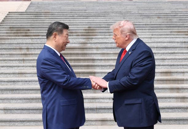 (260514) -- BEIJING, May 14, 2026 -- Chinese President Xi Jinping holds a welcome ceremony for U.S. President Donald Trump, who is on a state visit to China, outside the Great Hall of the People prior to their talks in Beijing, capital of China, May 14, 2026. Xi held talks with Trump at the Great Hall of the People in Beijing on Thursday. ) CHINA-BEIJING-XI JINPING-U.S.-TRUMP-TALKS (CN) HuangxJingwen 