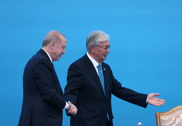 Turkish President Recep Tayyip Erdogan in Kazakhstan ASTANA, KAZAKHSTAN - MAY 14: (----EDITORIAL USE ONLY - MANDATORY CREDIT - TURKISH PRESIDENCY HANDOUT - NO MARKETING NO ADVERTISING CAMPAIGNS - DISTRIBUTED AS A SERVICE TO CLIENTS----) Turkish President Recep Tayyip Erdogan and Kazakh President Kassym-Jomart Tokayev attend the signing ceremony of bilateral agreements at the Independence Palace in Astana, Kazakhstan on May 14, 2026. Turkish Presidency Anadolu Astana Kazakhstan. Editorial use only. Please get in touch for any other usage.  Copyright: x2026xAnadoluxTurkishxPresidencyx