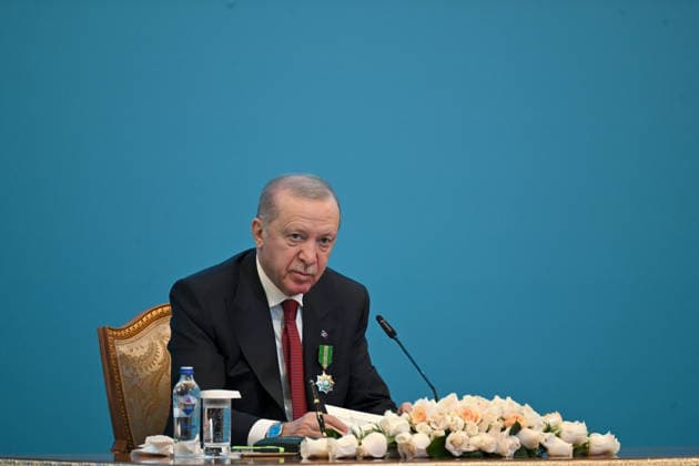 Turkish President Recep Tayyip Erdogan in Kazakhstan ASTANA, KAZAKHSTAN - MAY 14: Turkish President Recep Tayyip Erdogan and Kazakh President Kassym-Jomart Tokayev attend the signing ceremony of bilateral agreements at the Independence Palace in Astana, Kazakhstan on May 14, 2026. Mehmet Ali Ozcan Anadolu Astana Kazakhstan. Editorial use only. Please get in touch for any other usage.  Copyright: x2026xAnadoluxMehmetxAlixOzcanx