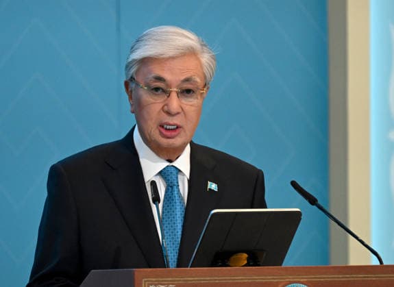 Turkish President Recep Tayyip Erdogan in Kazakhstan ASTANA, KAZAKHSTAN - MAY 14: Turkish President Recep Tayyip Erdogan and Kazakh President Kassym-Jomart Tokayev attend the signing ceremony of bilateral agreements at the Independence Palace in Astana, Kazakhstan on May 14, 2026. Mehmet Ali Ozcan Anadolu Astana Kazakhstan. Editorial use only. Please get in touch for any other usage.  Copyright: x2026xAnadoluxMehmetxAlixOzcanx