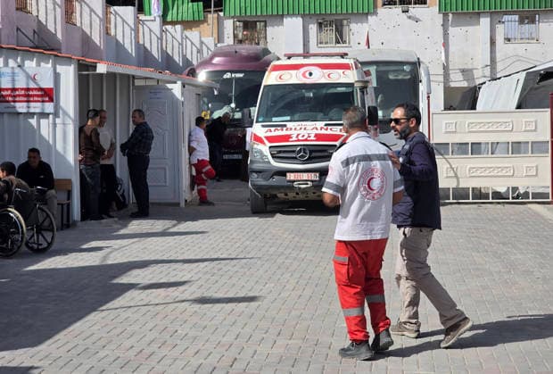 Wounded Palestinians depart Gaza for medical treatment in Egypt Wounded Palestinians and their companions leave the Palestinian Red Crescent headquarters in Khan Younis in the southern Gaza Strip on May 14, 2026, heading toward the Rafah crossing to receive medical treatment in Egypt. A total of 84 wounded people and their companions departed today, while the travel of 60 others was postponed. Thousands of patients in Gaza continue to wait for opportunities to travel abroad for treatment amid difficult health conditions in the territory. Photo by Tariq Mohammad APA Images Khan Yunis Gaza Strip Palestinian Territory 140526_Khan_Yunis_TM_01(8) Copyright: xapaimagesxTariqxMohammad xapaimagesx