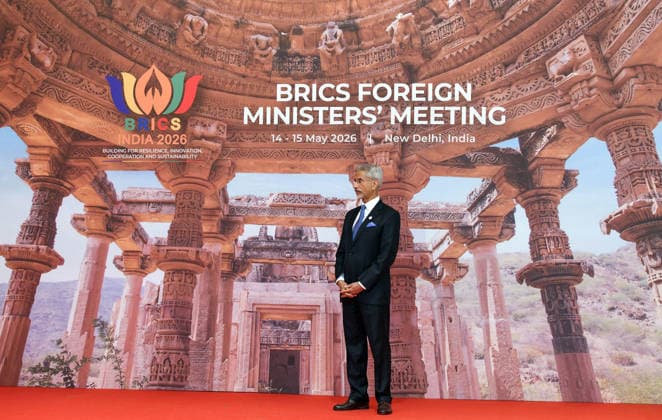 External Affairs Minister S. Jaishankar during the BRICS Foreign Ministers™ Meeting New Delhi, May 14 (ANI): External Affairs Minister S. Jaishankar during the BRICS Foreign Ministers™ Meeting, at Bharat Mandapam, in New Delhi on Thursday. New Delhi Delhi India Copyright: xANIx ANI_20260514050