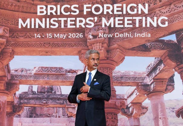 External Affairs Minister S. Jaishankar during the BRICS Foreign Ministers™ Meeting New Delhi, May 14 (ANI): External Affairs Minister S. Jaishankar during the BRICS Foreign Ministers™ Meeting, at Bharat Mandapam, in New Delhi on Thursday. New Delhi Delhi India Copyright: xANIx ANI_20260514051