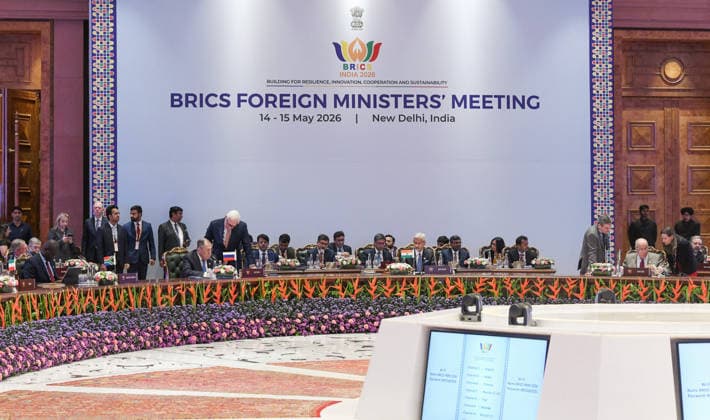 BRICS Foreign Ministers™ Meeting 2026 under India™s Chairship- Day 1 New Delhi, May 14 (ANI): External Affairs Minister S. Jaishankar, along with his counterparts, at the BRICS Foreign Ministers Meeting, held at Bharat Mandapam, in New Delhi on Thursday. NEW DELHI Delhi India Copyright: xANIx ANI_20260514067