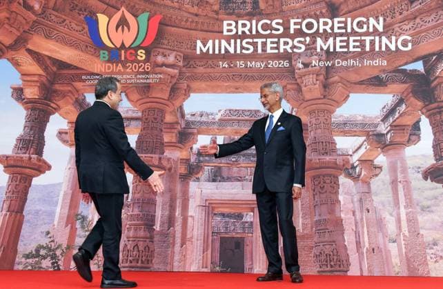External Affairs Minister S. Jaishankar welcomes Iranian Foreign Minister Abbas Araghchi during the BRICS Foreign Ministers™ Meeting 2026 New Delhi, May 14 (ANI): External Affairs Minister S. Jaishankar welcomes Iranian Foreign Minister Abbas Araghchi during the BRICS Foreign Ministers™ Meeting 2026, at Bharat Mandapam, in New Delhi on Thursday. New Delhi Delhi India Copyright: xANIx ANI_20260514075