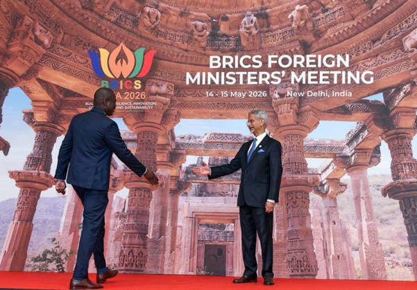 External Affairs Minister S. Jaishankar welcomes Minister of International Relations and Cooperation of South Africa, Ronald Ozzy Lamola during the BRICS Foreign Ministers™ Meeting 2026 New Delhi, May 14 (ANI): External Affairs Minister S. Jaishankar welcomes Minister of International Relations and Cooperation of South Africa, Ronald Ozzy Lamola during the BRICS Foreign Ministers™ Meeting 2026, at Bharat Mandapam, in New Delhi on Thursday. New Delhi Delhi India Copyright: xANIx ANI_20260514081