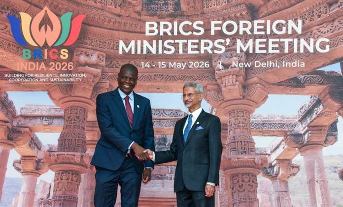 External Affairs Minister S. Jaishankar welcomes Minister of International Relations and Cooperation of South Africa, Ronald Ozzy Lamola during the BRICS Foreign Ministers™ Meeting 2026 New Delhi, May 14 (ANI): External Affairs Minister S. Jaishankar welcomes Minister of International Relations and Cooperation of South Africa, Ronald Ozzy Lamola during the BRICS Foreign Ministers™ Meeting 2026, at Bharat Mandapam, in New Delhi on Thursday. New Delhi Delhi India Copyright: xANIx ANI_20260514082