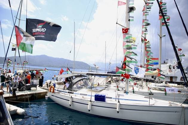 Global Sumud Flotilla prepares to set sail from Marmaris to Gaza with 54 boats MARMARIS, TURKIYE - MAY 14: The Global Sumud Flotilla, formed to challenge the Israeli blockade on Gaza, is preparing to sail into the Mediterranean from Marmaris with 54 boats heading toward Gaza, in Marmaris, Turkiye on May 14, 2026. Ali Riza Akkir Anadolu Mugla Turkey. Editorial use only. Please get in touch for any other usage.  Copyright: x2026xAnadoluxAlixRizaxAkkirx