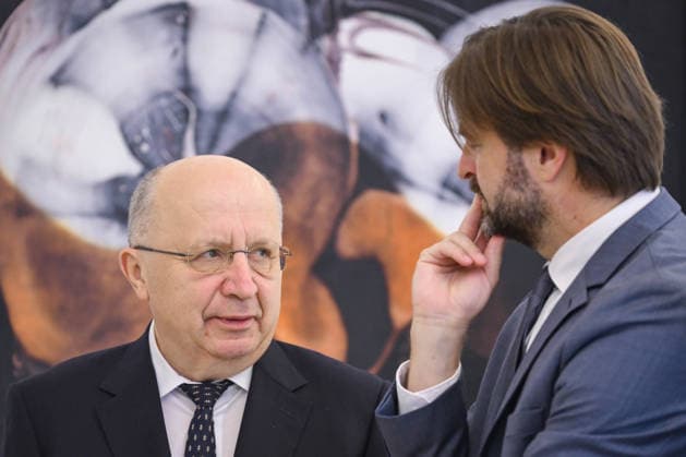 Andrius Kubilius in Croatia Prime Minister Andrej Plenkovic met with European Commissioner for Defence and Space Andrius Kubilius May 14, 2026 in Zagreb, Croatia  NevaxZganec PIXSELL