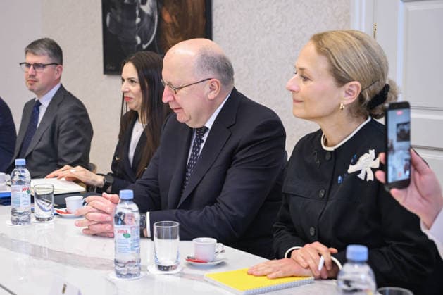 Andrius Kubilius in Croatia Prime Minister Andrej Plenkovic met with European Commissioner for Defence and Space Andrius Kubilius May 14, 2026 in Zagreb, Croatia  NevaxZganec PIXSELL