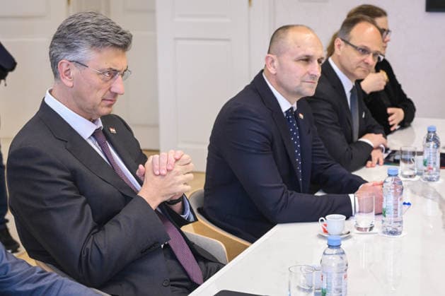 Andrius Kubilius in Croatia Prime Minister Andrej Plenkovic met with European Commissioner for Defence and Space Andrius Kubilius May 14, 2026 in Zagreb, Croatia  NevaxZganec PIXSELL