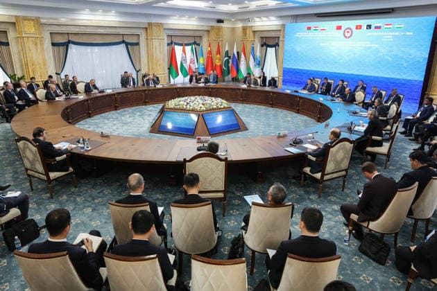 KYRGYZSTAN, BISHKEK - MAY 14, 2026: The 21st Meeting of the Security Council Secretaries of the Shanghai Cooperation Organization (SCO) member states at the Ala-Archa state residence. Alexander Ryumin TASS  92451718