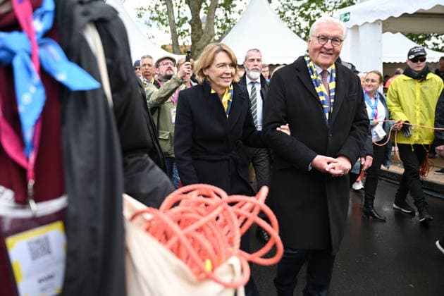 German President Frank Walter Steinmeier and his wife Elke Buedenbender Büdenbender at the Katholikentag in Wuerzburg Photo from 14 05 2026 Several tens of thousands of participants are expecte Copyright: epd-bild DanielxPeter DSC_9524.jpeg