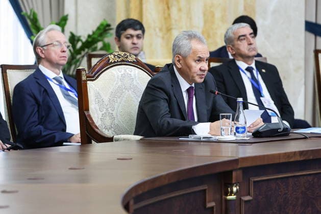 KYRGYZSTAN, BISHKEK - MAY 14, 2026: Russian Security Council Secretary Sergei Shoigu attends the 21st Meeting of the Security Council Secretaries of the Shanghai Cooperation Organization (SCO) member states at the Ala-Archa state residence. Alexander Ryumin TASS  92451742