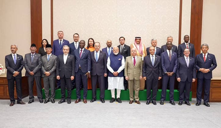 RECORD DATE NOT STATED Prime Minister Narendra Modi meets with BRICS Foreign Ministers New Delhi, May 14 (ANI): Prime Minister Narendra Modi meets with BRICS Foreign Ministers, in New Delhi on Thursday. (PMO ANI Video Grab) New Delhi Delhi India Copyright: xANIx ANI_20260514142