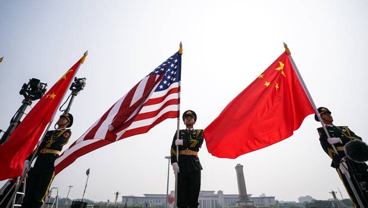 BEIJING, CHINA - MAY 14: Chinese President Xi Jinping (not pictured) holds a welcome ceremony for U.S. President Donald Trump (not pictured), who is on a state visit to China, outside the Great Hall of the People prior to their talks on May 14, 2026 in Beijing, China. Xi held talks with Trump at the Great Hall of the People in Beijing on Thursday.  Copyright: xVCGx 111641410788