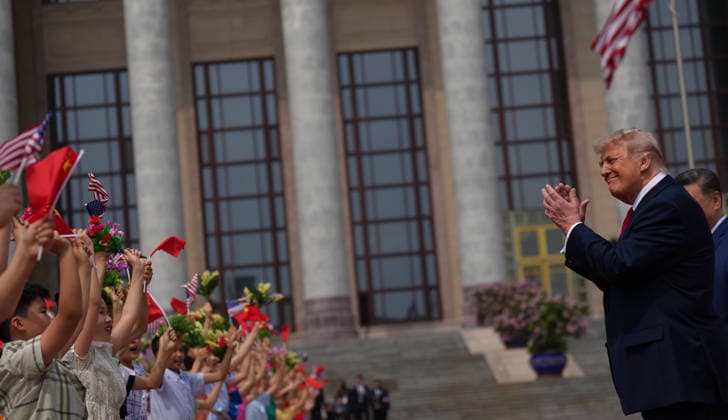 BEIJING, CHINA - MAY 14: Chinese President Xi Jinping (not pictured) holds a welcome ceremony for U.S. President Donald Trump, who is on a state visit to China, outside the Great Hall of the People prior to their talks on May 14, 2026 in Beijing, China. Xi held talks with Trump at the Great Hall of the People in Beijing on Thursday.  Copyright: xVCGx 111641410628