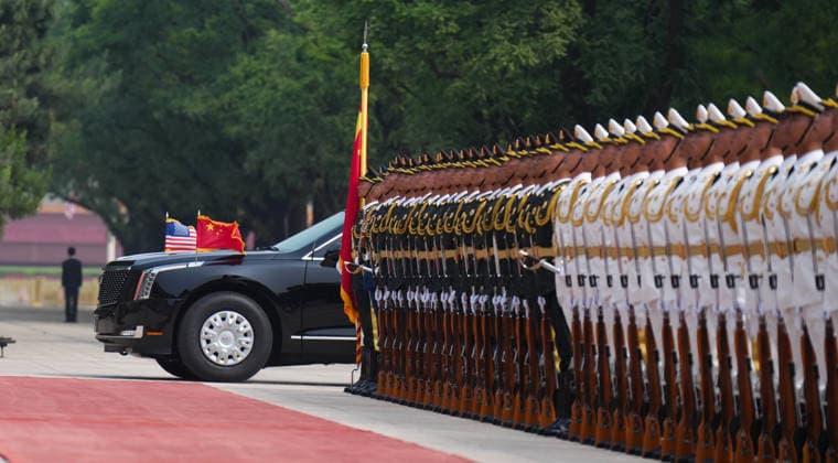 BEIJING, CHINA - MAY 14: Chinese President Xi Jinping (not pictured) holds a welcome ceremony for U.S. President Donald Trump (not pictured), who is on a state visit to China, outside the Great Hall of the People prior to their talks on May 14, 2026 in Beijing, China. Xi held talks with Trump at the Great Hall of the People in Beijing on Thursday.  Copyright: xVCGx 111641410493