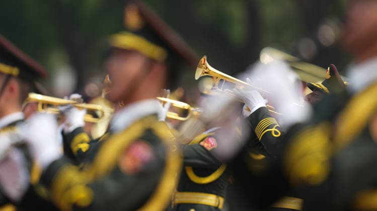 BEIJING, CHINA - MAY 14: Chinese President Xi Jinping (not pictured) holds a welcome ceremony for U.S. President Donald Trump (not pictured), who is on a state visit to China, outside the Great Hall of the People prior to their talks on May 14, 2026 in Beijing, China. Xi held talks with Trump at the Great Hall of the People in Beijing on Thursday.  Copyright: xVCGx 111641410170
