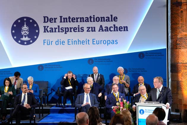 Presentation of the International Charlemagne Prize 2026 in Aachen Armin Laschet, Chairman of the Charlemagne Prize Board of Directors, in portrait during his speech at the ceremony for the presentation of the International Charlemagne Prize 2026 in the Kroenungssaal of Aachen City Hall, Aachen, 14 05 2026 Aachen NRW Germany