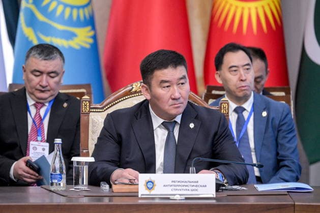 KYRGYZSTAN, BISHKEK - MAY 14, 2026: Ularbek Sharsheev, Head of the SCO Regional Anti-Terrorist Structure s Executive Committee, attends the 21st Meeting of the Security Council Secretaries of the Shanghai Cooperation Organization (SCO) member states at the Ala-Archa state residence Bishkek Kyrgyzstan  - ZUMAt113 20260514_zaa_t113_187 Copyright: xAlexeixNikolskyx