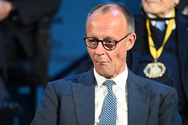 Federal Chancellor Friedrich MERZ, CDU, International Charlemagne Prize of the City of Aachen, awarded to Prof Dr Mario Draghi, former Italian Prime Minister and former Director of the ECB, award ceremony in the City Hall of Aachen on 14 05 2026