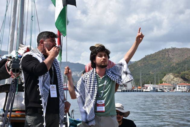 Global Sumud Flotilla departs from Marmaris for Gaza MUGLA, TURKIYE - MAY 14: The Global Sumud Flotilla, formed to break the Israeli blockade, set sail into the Mediterranean from Marmaris with a fleet of 54 boats bound for Gaza, in Mugla, Turkiye on May 14, 2026. Some of the boats departed from the Aktas area, while others set off from Albatros Marina. Sabri Kesen Anadolu Mugla Turkey. Editorial use only. Please get in touch for any other usage.  Copyright: x2026xAnadoluxSabrixKesenx