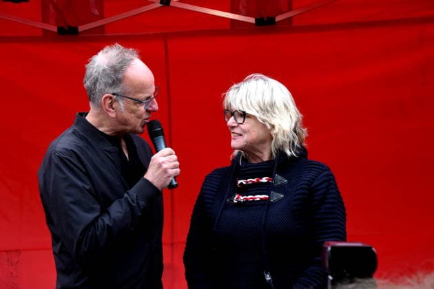 Stefan Wolter Hamburg Fish Market Moderator Dr Evelyne Menges City Councilor Munich 14 05 2026 Wittelsbacherplatz Hamburg Fish Market Opening Photo Munich