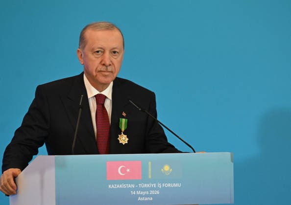 Turkish President Recep Tayyip Erdogan in Kazakhstan ASTANA, KAZAKHSTAN - MAY 14: Turkish President Recep Tayyip Erdogan and Kazakh President Kassym-Jomart Tokayev (not seen) hold a joint press meeting after the Turkiye-Kazakhstan Business Forum in Astana, Kazakhstan on May 14, 2026. Mehmet Ali Ozcan Anadolu Astana Kazakhstan. Editorial use only. Please get in touch for any other usage.  Copyright: x2026xAnadoluxMehmetxAlixOzcanx