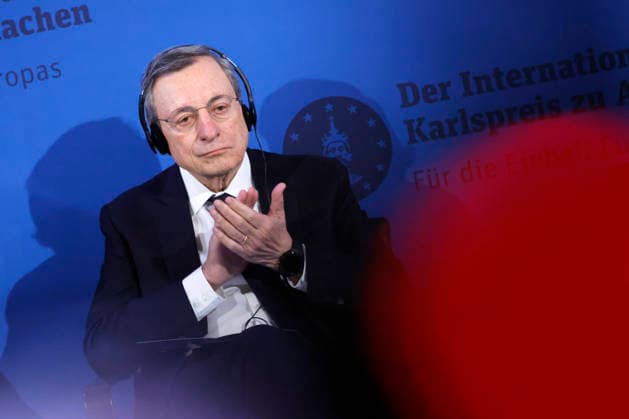Economist Mario Draghi, former head of the ECB, at his award ceremony for the International Charlemagne Prize of Aachen 2026 Aachen, 14 05 2026 NRW Germany Copyright: xChristophxHardtx