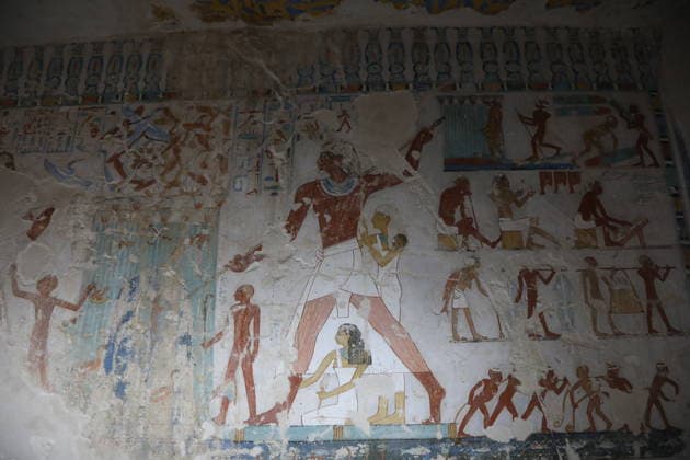 Historical tombs from Egypt’s new kingdom era opened to visitors in Luxor LUXOR, EGYPT - MAY 14: Visitors tour the historic tombs of Amenhotep Rabuya (TT416) and his son Samut (TT417), reopened after years of excavation and restoration work in the El-Khokha area of Luxor, Egypt on May 14, 2026. The tombs, discovered during excavations carried out in 2015 and dating back to the 18th Dynasty of the New Kingdom period, feature wall depictions reflecting daily life and burial rituals of the era. Fareed Kotb Anadolu Luxor Egypt. Editorial use only. Please get in touch for any other usage.  Copyright: x2026xAnadoluxFareedxKotbx
