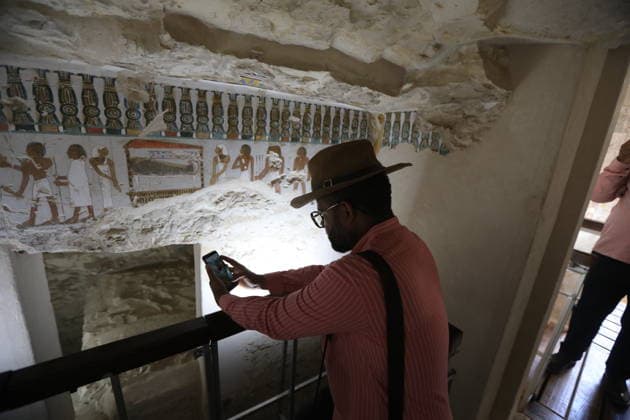 Historical tombs from Egypt’s new kingdom era opened to visitors in Luxor LUXOR, EGYPT - MAY 14: Visitors tour the historic tombs of Amenhotep Rabuya (TT416) and his son Samut (TT417), reopened after years of excavation and restoration work in the El-Khokha area of Luxor, Egypt on May 14, 2026. The tombs, discovered during excavations carried out in 2015 and dating back to the 18th Dynasty of the New Kingdom period, feature wall depictions reflecting daily life and burial rituals of the era. Fareed Kotb Anadolu Luxor Egypt. Editorial use only. Please get in touch for any other usage.  Copyright: x2026xAnadoluxFareedxKotbx
