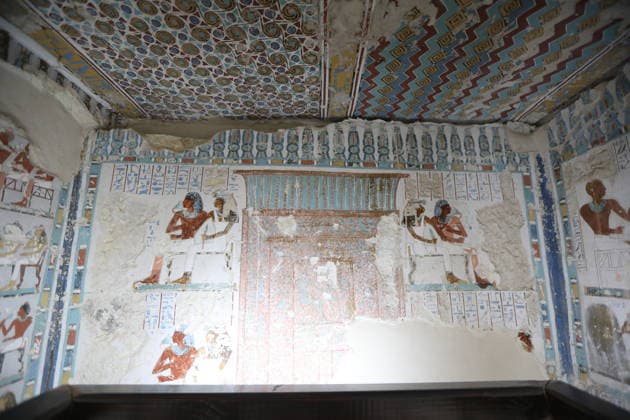 Historical tombs from Egypt’s new kingdom era opened to visitors in Luxor LUXOR, EGYPT - MAY 14: Visitors tour the historic tombs of Amenhotep Rabuya (TT416) and his son Samut (TT417), reopened after years of excavation and restoration work in the El-Khokha area of Luxor, Egypt on May 14, 2026. The tombs, discovered during excavations carried out in 2015 and dating back to the 18th Dynasty of the New Kingdom period, feature wall depictions reflecting daily life and burial rituals of the era. Fareed Kotb Anadolu Luxor Egypt. Editorial use only. Please get in touch for any other usage.  Copyright: x2026xAnadoluxFareedxKotbx