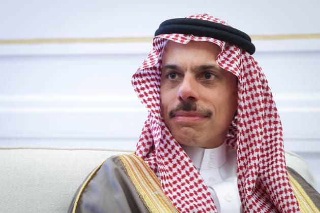 Saudi Arabian Foreign Minister Prince Faisal bin Farhan Al Saud in Athens ATHENS, GREECE - MAY 14: Greek Foreign Minister George Gerapetritis (not seen) meets with Saudi Arabian Foreign Minister Prince Faisal bin Farhan Al Saud at the Foreign Ministry in Athens, Greece, on May 14, 2026. Costas Baltas Anadolu Athens Greece. Editorial use only. Please get in touch for any other usage.  Copyright: x2026xAnadoluxCostasxBaltasx