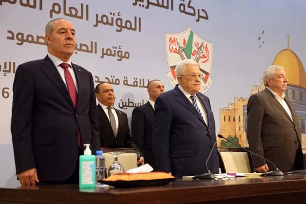 8th Ordinary Congress of the Palestinian National Liberation Movement (Fatah) in Ramallah RAMALLAH, WEST BANK, PALESTINE - MAY 14: (----EDITORIAL USE ONLY - MANDATORY CREDIT - PALESTINE PRESIDENCY HANDOUT - NO MARKETING NO ADVERTISING CAMPAIGNS - DISTRIBUTED AS A SERVICE TO CLIENTS----) Palestinian President Mahmoud Abbas (C) attends the 8th Ordinary Congress of the Palestinian National Liberation Movement (Fatah) in Ramallah, West Bank, Palestine on May 14, 2026. Presidency of Palestine Anadolu Ramallah West Bank. Editorial use only. Please get in touch for any other usage.  Copyright: x2026xAnadoluxPresidencyxofxPalestinex
