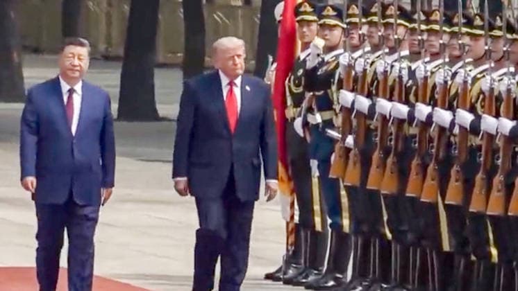 Chinese President Xi Jinping holds a welcome ceremony for U S President Donald Trump, who is on a state visit to China, outside the Great Hall of the People prior to their talks in Beijing, capital of China, May 14, 2026 Xi held talks with Trump at the Great Hall of the People in Beijing  Copyright: xCapturexd Ã cranxTVxviaxBestimagexCapturexd Ã cranxTVxviaxBestimagex