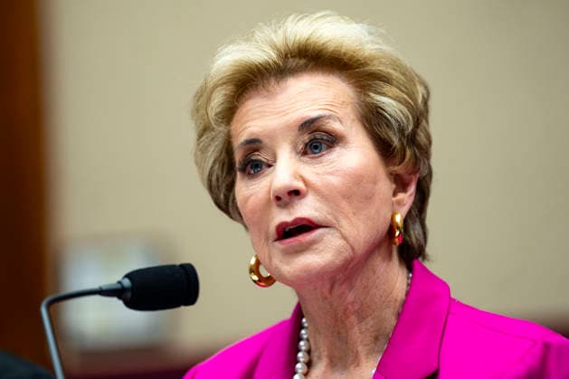 Secretary of Education Linda McMahon speaks during a House Committee on Education and Workforce hearing on the Department of Education s priorities and policies in the Rayburn House Office Building near the U.S. Capitol in Washington, DC on Thursday, May 14, 2026.  WAP20260514351 BONNIExCASH