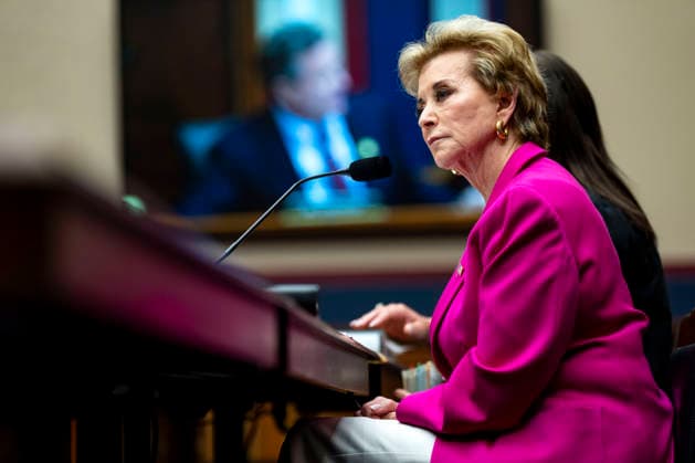 Secretary of Education Linda McMahon speaks during a House Committee on Education and Workforce hearing on the Department of Education s priorities and policies in the Rayburn House Office Building near the U.S. Capitol in Washington, DC on Thursday, May 14, 2026.  WAP20260514362 BONNIExCASH