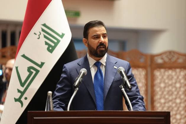 Iraq s new Prime Minister Zeydi and the 14 ministers of his cabinet receive a vote of confidence in Parliament BAGHDAD, IRAQ - MAY 14: Iraqi Prime Minister-designate Ali al-Zaidi speaks as the lawmakers attend a parliamentary session as most members of his cabinet received a vote of confidence in Baghdad, Iraq on May 14, 2026. During the session, parliament approved the government program as well as Prime Minister al-Zaidi and 14 cabinet nominees by absolute majority. Murtadha Al-Sudani Anadolu Baghdad Iraq. Editorial use only. Please get in touch for any other usage.  Copyright: x2026xAnadoluxMurtadhaxAl-Sudanix