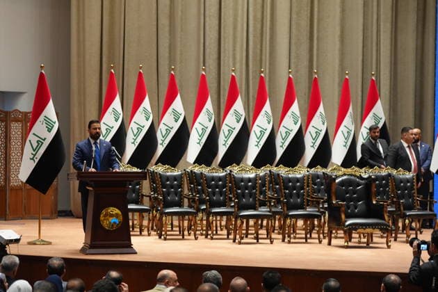 Iraq s new Prime Minister Zeydi and the 14 ministers of his cabinet receive a vote of confidence in Parliament BAGHDAD, IRAQ - MAY 14: Iraqi Prime Minister-designate Ali al-Zaidi speaks as the lawmakers attend a parliamentary session as most members of his cabinet received a vote of confidence in Baghdad, Iraq on May 14, 2026. During the session, parliament approved the government program as well as Prime Minister al-Zaidi and 14 cabinet nominees by absolute majority. Murtadha Al-Sudani Anadolu Baghdad Iraq. Editorial use only. Please get in touch for any other usage.  Copyright: x2026xAnadoluxMurtadhaxAl-Sudanix