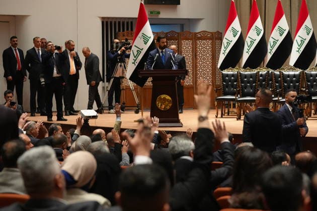 Iraq s new Prime Minister Zeydi and the 14 ministers of his cabinet receive a vote of confidence in Parliament BAGHDAD, IRAQ - MAY 14: Iraqi Prime Minister-designate Ali al-Zaidi speaks as the lawmakers attend a parliamentary session as most members of his cabinet received a vote of confidence in Baghdad, Iraq on May 14, 2026. During the session, parliament approved the government program as well as Prime Minister al-Zaidi and 14 cabinet nominees by absolute majority. Murtadha Al-Sudani Anadolu Baghdad Iraq. Editorial use only. Please get in touch for any other usage.  Copyright: x2026xAnadoluxMurtadhaxAl-Sudanix